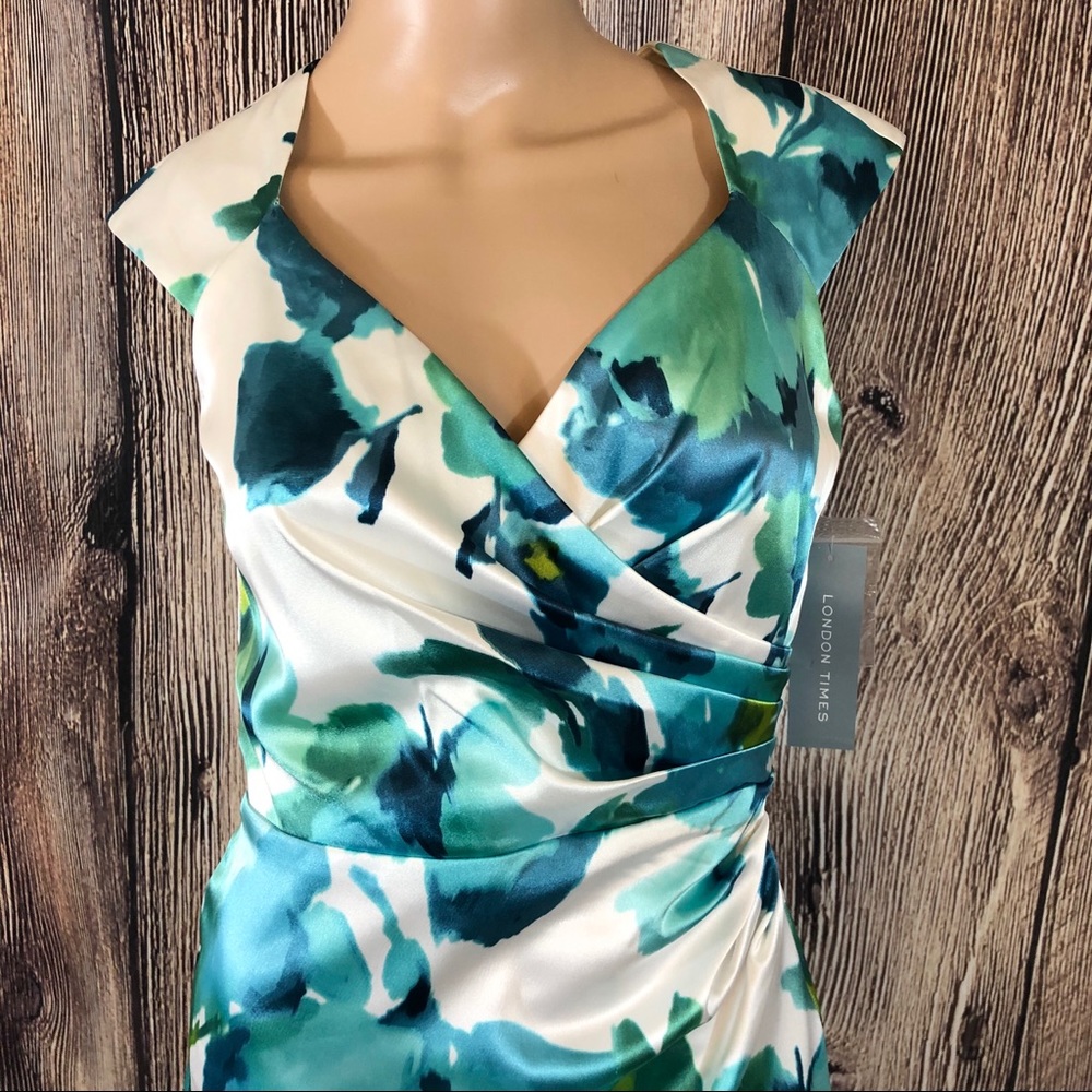 London Times Blue Cocktail Dress - Picture 3 of 15